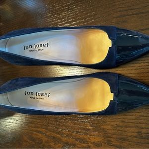 Jon Josef navy blue suede and patent pump